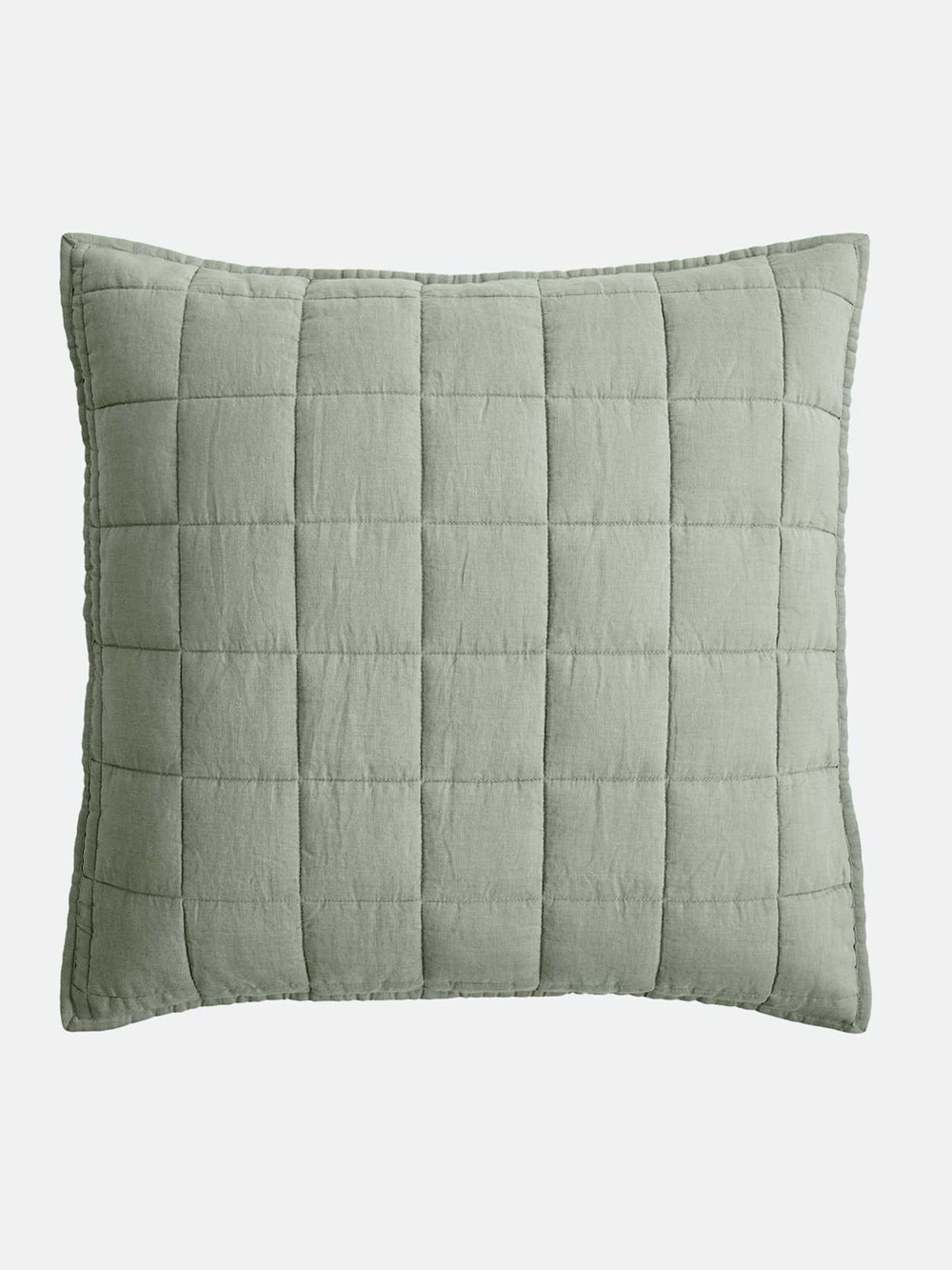 NWOT Quince European Linen Quilted Euro Sham in Willowleaf